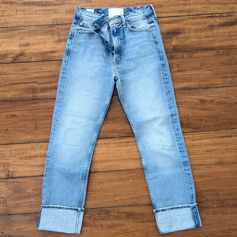 MOTHER high waisted rider skimp jeans in color Give It Up